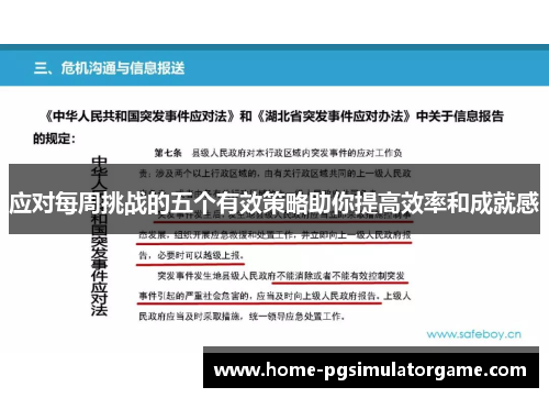应对每周挑战的五个有效策略助你提高效率和成就感