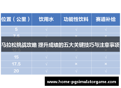 马拉松挑战攻略 提升成绩的五大关键技巧与注意事项