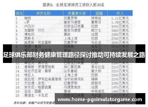 足球俱乐部财务健康管理路径探讨推动可持续发展之路